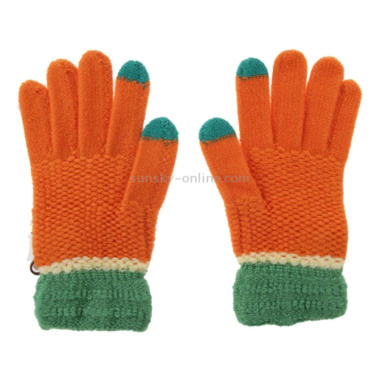 Fashionable Flower Style 2-finger Capacitive Touch Gloves for Women(Orange) Fashionable Flower Style 2-finger Capacitive Touch Gloves for Women(Orange)