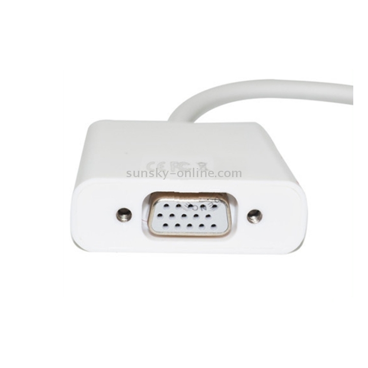 Dock Connector to VGA Cable Adapter for New iPad (iPad 3) / iPad 2 & iPad / iPhone 4 & 4S / 3/3GS(White)