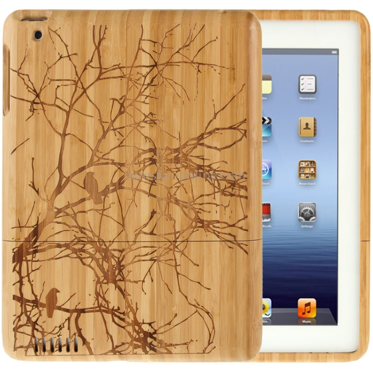 Woodcarving Tree Pattern Detachable Bamboo Material Case for iPad 2 Woodcarving Tree Pattern Detachable Bamboo Material Case for iPad 2
