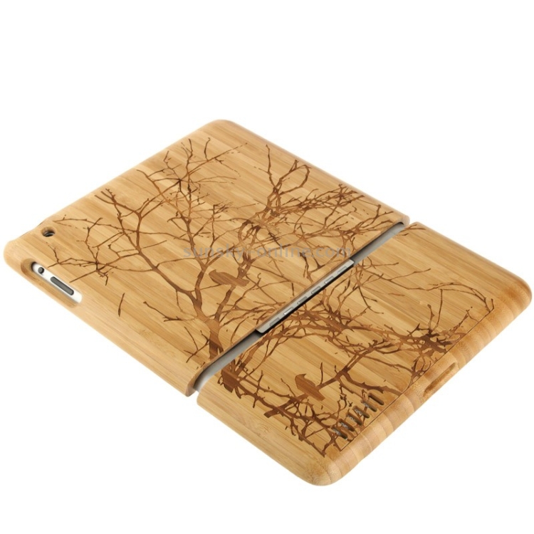 Woodcarving Tree Pattern Detachable Bamboo Material Case for iPad 2 Woodcarving Tree Pattern Detachable Bamboo Material Case for iPad 2