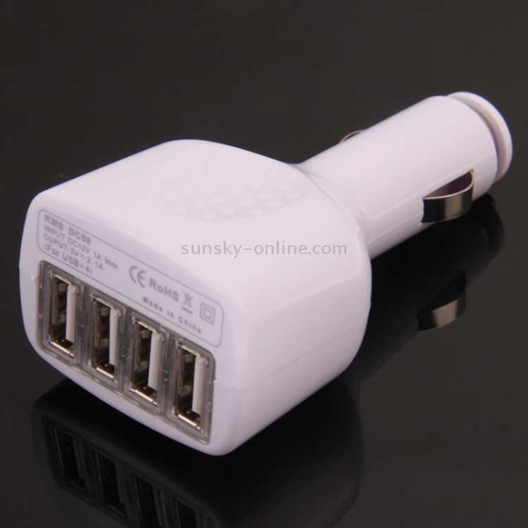 4 USB Car Charger for New iPad (iPad 3) / iPad Air 2 / Air / 4 / 2 / iPad / iPhone 6 & 6 Plus & 5C & 5S & 4 & 4S / 3GS / iPod / PDA / PS Vita / Galaxy Tab(White) 4 USB Car Charger for New iPad (iPad 3) / iPad Air 2 / Air / 4 / 2 / iPad / iPhone 6 & 6 Plus & 5C & 5S & 4 & 4S / 3GS / iPod / PDA / PS Vita / Galaxy Tab(White)