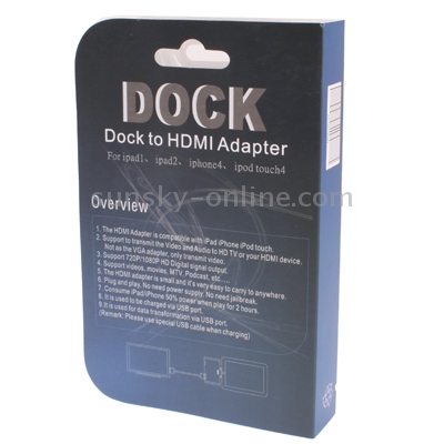 Aluminum Dock Connector to HDMI/ USB Adapter for New iPad (iPad 3) / iPad 2 / iPad / iPhone 4 & 4S / iPod Touch 4(Blue) Aluminum Dock Connector to HDMI/ USB Adapter for New iPad (iPad 3) / iPad 2 / iPad / iPhone 4 & 4S / iPod Touch 4(Blue)