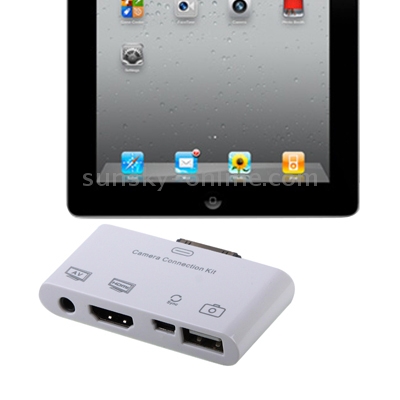 Camera Connection Kit for iPad 2 / iPad / iPhone 4 & 4S / iPhone 3GS / iPod Touch (HDMI, USB, Mini 5-pin USB, AV Interface)(White)