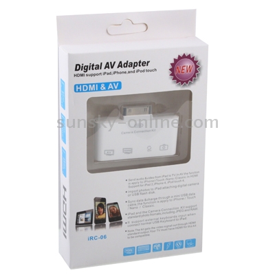 Camera Connection Kit for iPad 2 / iPad / iPhone 4 & 4S / iPhone 3GS / iPod Touch (HDMI, USB, Mini 5-pin USB, AV Interface)(White)