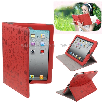 Cute Leather Case for iPad 2 (Red) Cute Leather Case for iPad 2 (Red)