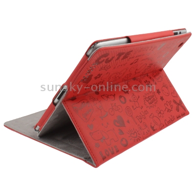 Cute Leather Case for iPad 2 (Red) Cute Leather Case for iPad 2 (Red)