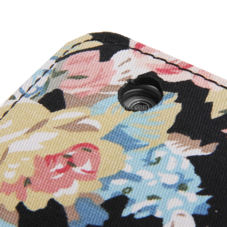 Peony Pattern Denim Texture Leather Case with Credit Card Slots & Holder for iPad 4 / iPad New (iPad 3) / iPad 2