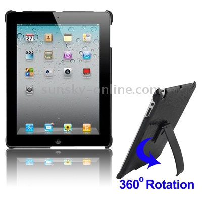 2 in 1 (Crocodile Skin Style Plastic Case / 360 Degree Rotation Holder) for iPad 2, Black 2 in 1 (Crocodile Skin Style Plastic Case / 360 Degree Rotation Holder) for iPad 2, Black