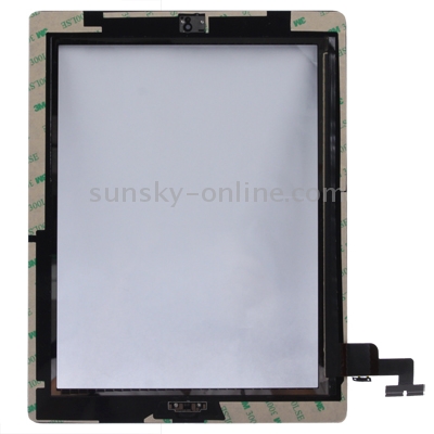 Panel táctil (botón del controlador + botón de la tecla de inicio, cable flexible de membrana de PCB + adhesivo de instalación del panel táctil) para iPad 2 / A1395 / A1396 / A1397 (negro) - 2