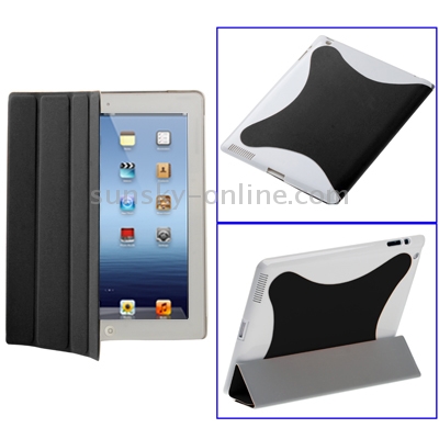 Two-tone 4-fold Smart Cover for iPad 4 / New iPad (iPad 3) / iPad 2, with Sleep/ Wake-up Function (Black) Two-tone 4-fold Smart Cover for iPad 4 / New iPad (iPad 3) / iPad 2, with Sleep/ Wake-up Function (Black)