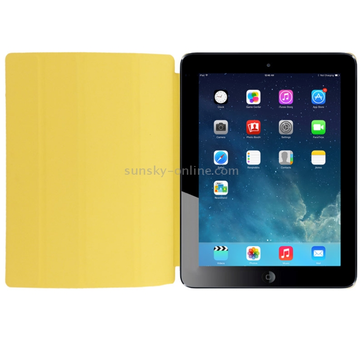 3 in 1 Smart Cover + Frosted Crystal Case +  Holder for iPad 4 / New iPad (iPad 3) / iPad 2(Yellow)
