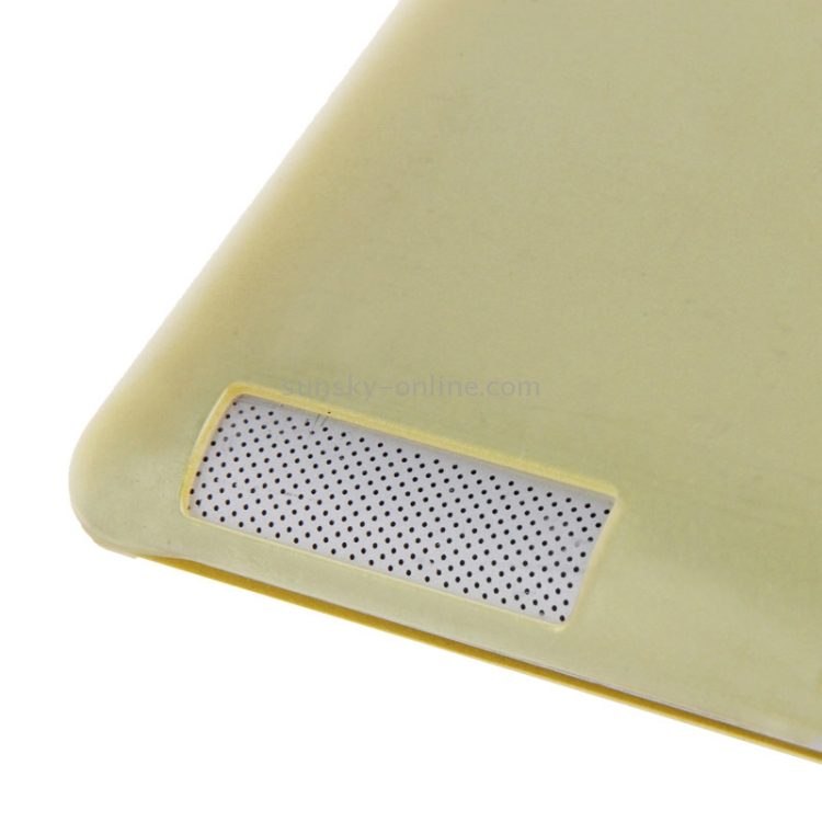 3 in 1 Smart Cover + Frosted Crystal Case +  Holder for iPad 4 / New iPad (iPad 3) / iPad 2(Yellow)