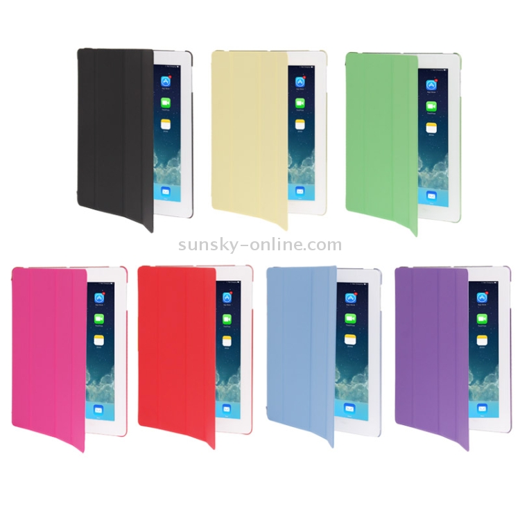 3 in 1 Smart Cover + Frosted Crystal Case +  Holder for iPad 4 / New iPad (iPad 3) / iPad 2(Yellow)
