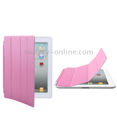Carbon Skin Style Folding Smart Cover for with Holder for iPad 2 (Pink) Carbon Skin Style Folding Smart Cover for with Holder for iPad 2 (Pink)