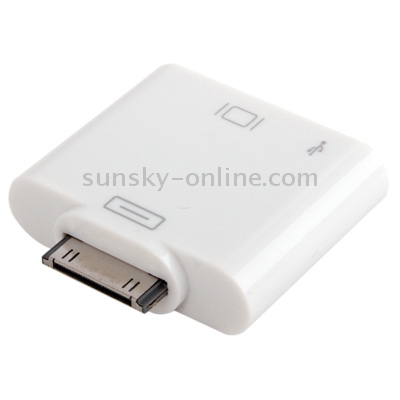 HDMI Conversion for New iPad / iPad 2 / iPad / iPhone 4s / iPod, Transforms New iPad / iPad 2 / iPad / iPhone 4s / iPod Videos Signal to HD-TV / HD-Projector(White)