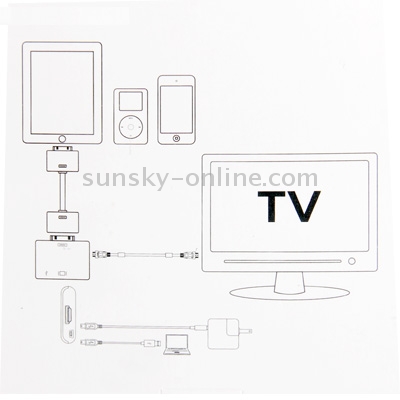 HDMI Conversion for New iPad / iPad 2 / iPad / iPhone 4s / iPod, Transforms New iPad / iPad 2 / iPad / iPhone 4s / iPod Videos Signal to HD-TV / HD-Projector(White)