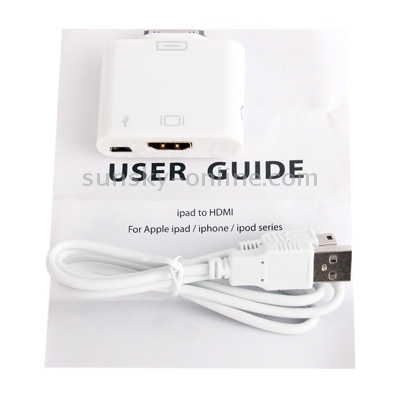 HDMI Conversion for New iPad / iPad 2 / iPad / iPhone 4s / iPod, Transforms New iPad / iPad 2 / iPad / iPhone 4s / iPod Videos Signal to HD-TV / HD-Projector(White)