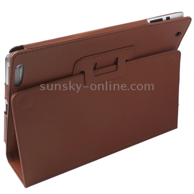 Leather Case with Holder for New iPad (iPad 3) / iPad 4, Brown Leather Case with Holder for New iPad (iPad 3) / iPad 4, Brown