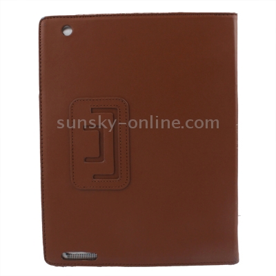Leather Case with Holder for New iPad (iPad 3) / iPad 4, Brown Leather Case with Holder for New iPad (iPad 3) / iPad 4, Brown