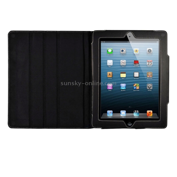 Litchi Texture Leather Case with 3-angle Viewing Holder for iPad 4 / New iPad (iPad 3) / iPad 2 (Black) Litchi Texture Leather Case with 3-angle Viewing Holder for iPad 4 / New iPad (iPad 3) / iPad 2 (Black)