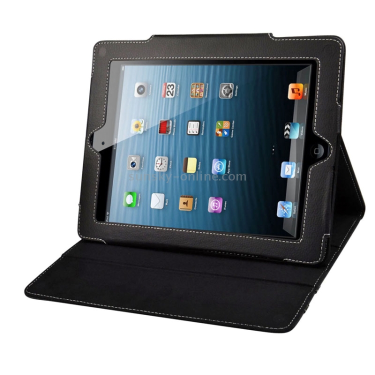 Litchi Texture Leather Case with 3-angle Viewing Holder for iPad 4 / New iPad (iPad 3) / iPad 2 (Black) Litchi Texture Leather Case with 3-angle Viewing Holder for iPad 4 / New iPad (iPad 3) / iPad 2 (Black)