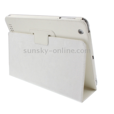Two Folding Sleep / Wake-up Leather Case with Holder for iPad 4 / New iPad (iPad 3), White Two Folding Sleep / Wake-up Leather Case with Holder for iPad 4 / New iPad (iPad 3), White