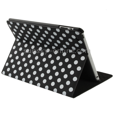 High-density Dot Pattern Leather Case with Holder for New iPad (iPad 3), Black High-density Dot Pattern Leather Case with Holder for New iPad (iPad 3), Black