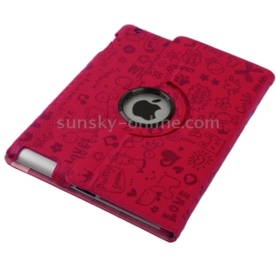 360 Degree Rotatable Cute Leather Case with Sleep / Wake-up & Three Stalls Adjustment for iPad 4 / New iPad (iPad 3) / iPad 2 (Red) 360 Degree Rotatable Cute Leather Case with Sleep / Wake-up & Three Stalls Adjustment for iPad 4 / New iPad (iPad 3) / iPad 2 (Red)