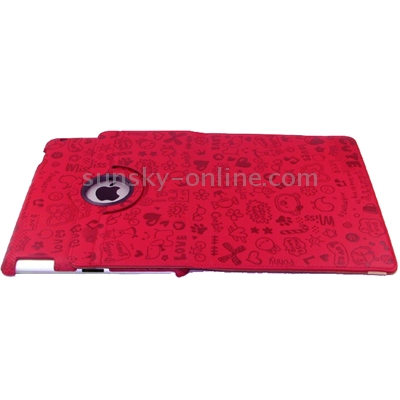 360 Degree Rotatable Cute Leather Case with Sleep / Wake-up & Three Stalls Adjustment for iPad 4 / New iPad (iPad 3) / iPad 2 (Red) 360 Degree Rotatable Cute Leather Case with Sleep / Wake-up & Three Stalls Adjustment for iPad 4 / New iPad (iPad 3) / iPad 2 (Red)