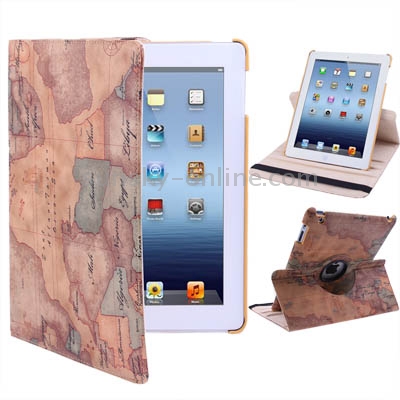 360 Degree Rotatable World Map Style Leather Case with Holder for iPad 4 / 3 / 2 (Map Pattern Random) 360 Degree Rotatable World Map Style Leather Case with Holder for iPad 4 / 3 / 2 (Map Pattern Random)