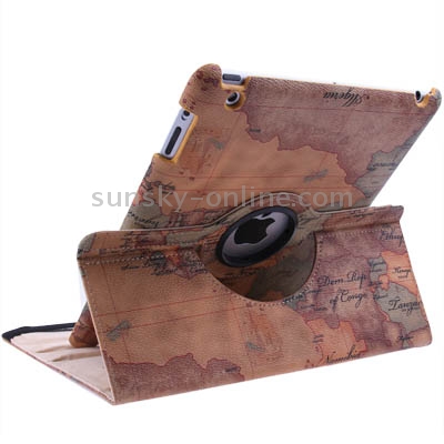 360 Degree Rotatable World Map Style Leather Case with Holder for iPad 4 / 3 / 2 (Map Pattern Random) 360 Degree Rotatable World Map Style Leather Case with Holder for iPad 4 / 3 / 2 (Map Pattern Random)