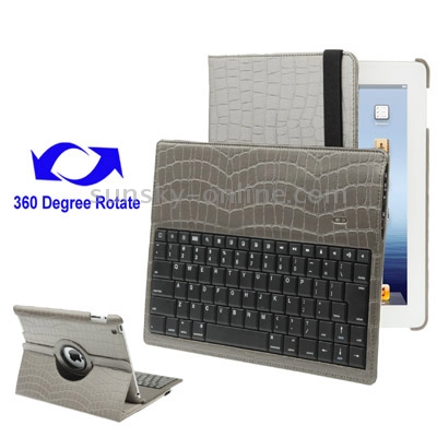 High Quality Detachable ABS Hard Key Bluetooth Keyboard with 360 Degrees Rotation Leather Protective Shell for New iPad (iPad 3) / iPad 2, Dark Grey(Dark Grey) High Quality Detachable ABS Hard Key Bluetooth Keyboard with 360 Degrees Rotation Leather Protective Shell for New iPad (iPad 3) / iPad 2, Dark Grey(Dark Grey)