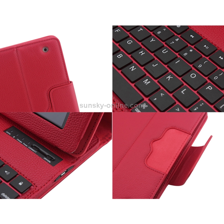 Bluetooth 3.0 Keyboard with Detachable Leather Tablet Case for iPad 4 / 3 / 2(Red) Bluetooth 3.0 Keyboard with Detachable Leather Tablet Case for iPad 4 / 3 / 2(Red)