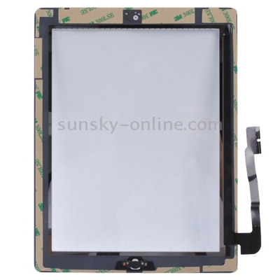 (Botón del controlador + Botón de la tecla de inicio Cable flexible de membrana de PCB + Adhesivo de instalación del panel táctil) Panel táctil para iPad nuevo (iPad 3) (Blanco) - 2