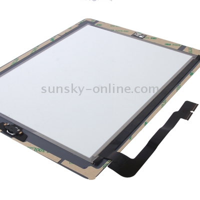 (Botón del controlador + Botón de la tecla de inicio Cable flexible de membrana de PCB + Adhesivo de instalación del panel táctil) Panel táctil para iPad nuevo (iPad 3) (Blanco) - 3