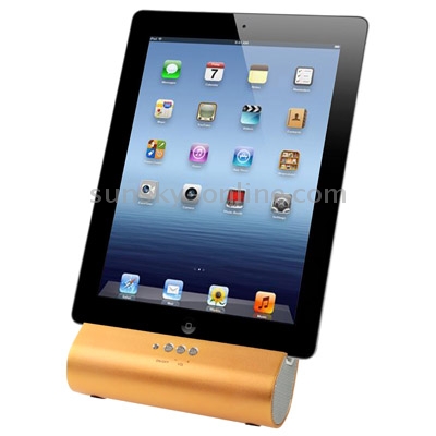 Metal Speaker Base, Suitable of Charging Stand for New iPad (iPad 3) / iPad 2, iPhone 4 & 4S / 3GS, iPod Touch (Golden) Metal Speaker Base, Suitable of Charging Stand for New iPad (iPad 3) / iPad 2, iPhone 4 & 4S / 3GS, iPod Touch (Golden)