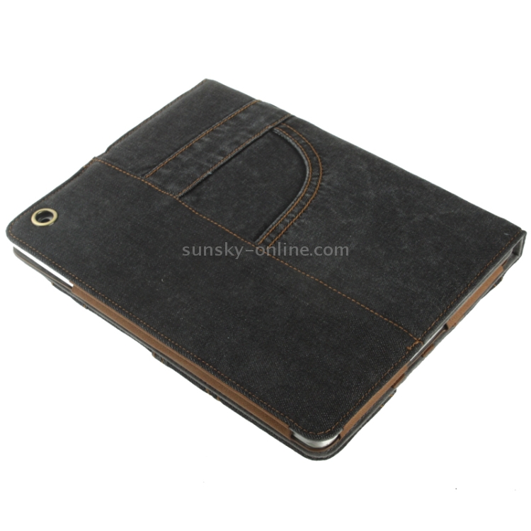 Jeans Styles Leather Case with 3-angle Holder for iPad 4 (Black) Jeans Styles Leather Case with 3-angle Holder for iPad 4 (Black)