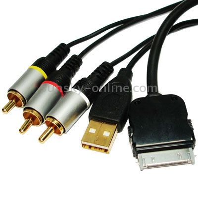 Composite AV Cable for iPhone,iPhone 3G, iPod Nano,classic,Touch(Gold plated)(Black) Composite AV Cable for iPhone,iPhone 3G, iPod Nano,classic,Touch(Gold plated)(Black)