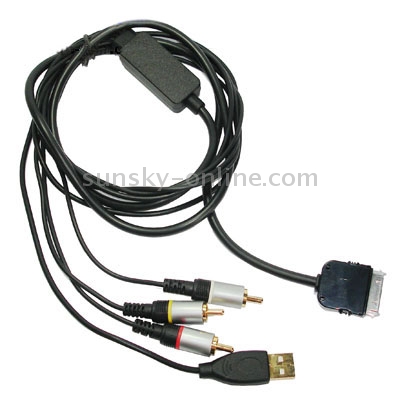 Composite AV Cable for iPhone,iPhone 3G, iPod Nano,classic,Touch(Gold plated)(Black) Composite AV Cable for iPhone,iPhone 3G, iPod Nano,classic,Touch(Gold plated)(Black)
