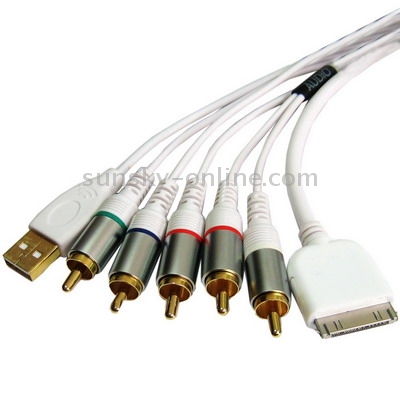 High Quality Component AV Cable for iPhone,iPod Classic,Touch,iPhone 3G(White)
