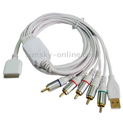 High Quality Component AV Cable for iPhone,iPod Classic,Touch,iPhone 3G(White)