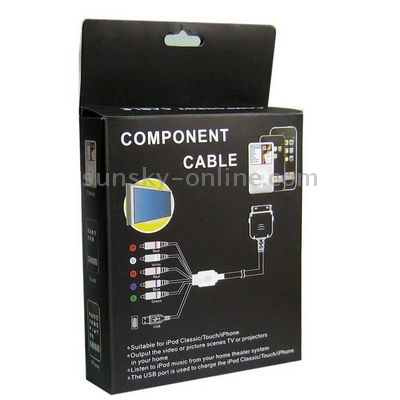 High Quality Component AV Cable for iPhone,iPod Classic,Touch,iPhone 3G(White)
