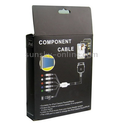 High Quality Component AV Cable for iPhone,iPod Classic,Touch,iPhone 3G(White)