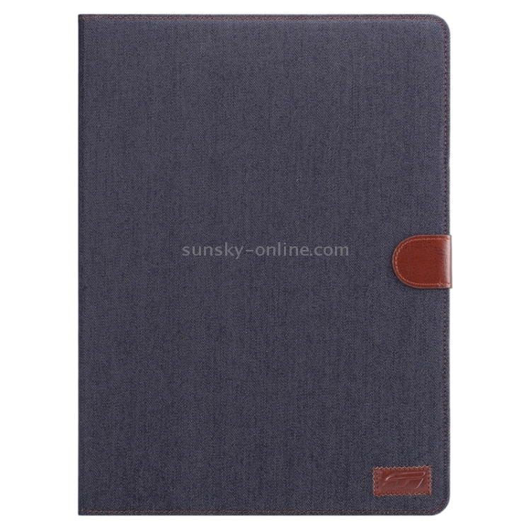 Denim Texture Horizontal Flip Solid Color Leather Case with Wallet & Card Slots & Holder for iPad Pro 12.9 inch(Black) Denim Texture Horizontal Flip Solid Color Leather Case with Wallet & Card Slots & Holder for iPad Pro 12.9 inch(Black)