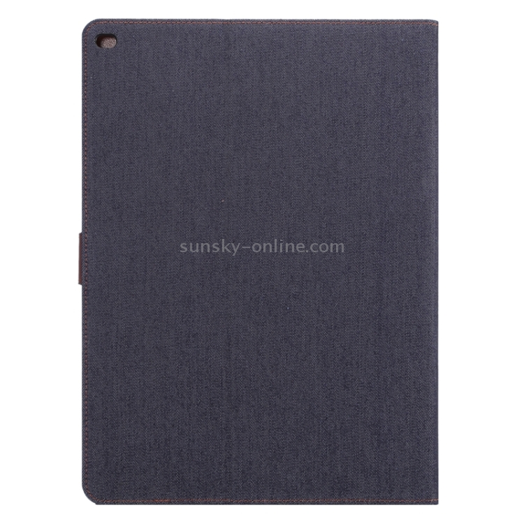 Denim Texture Horizontal Flip Solid Color Leather Case with Wallet & Card Slots & Holder for iPad Pro 12.9 inch(Black) Denim Texture Horizontal Flip Solid Color Leather Case with Wallet & Card Slots & Holder for iPad Pro 12.9 inch(Black)