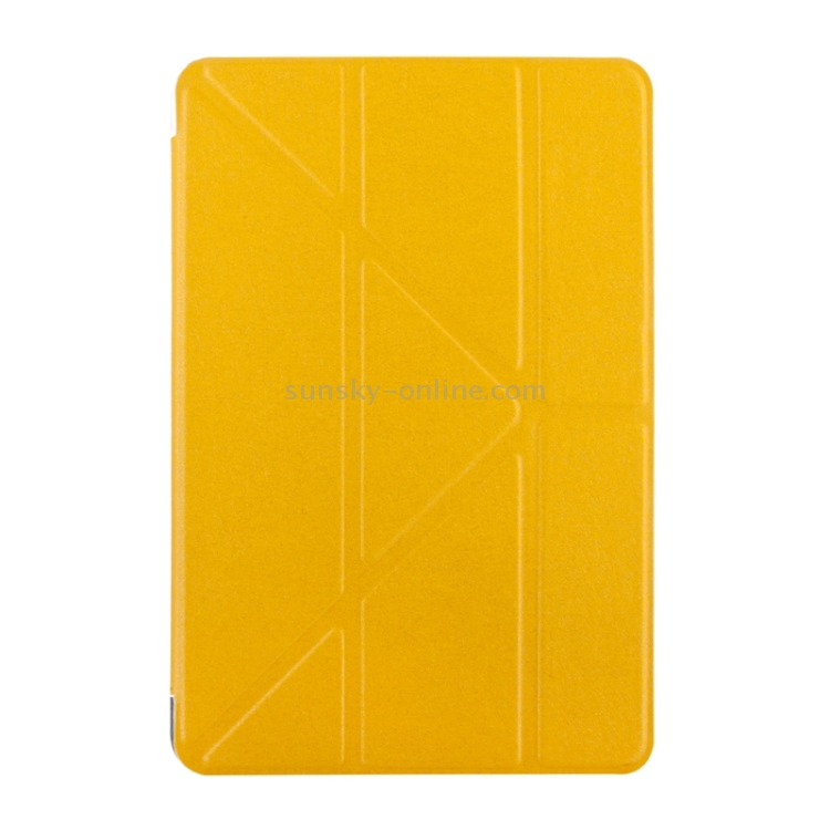 Transformers Style Silk Texture Horizontal Flip Solid Color Leather Case with Holder for iPad Pro 12.9 inch(Yellow) Transformers Style Silk Texture Horizontal Flip Solid Color Leather Case with Holder for iPad Pro 12.9 inch(Yellow)