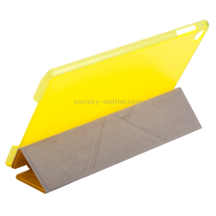 Transformers Style Silk Texture Horizontal Flip Solid Color Leather Case with Holder for iPad Pro 12.9 inch(Yellow) Transformers Style Silk Texture Horizontal Flip Solid Color Leather Case with Holder for iPad Pro 12.9 inch(Yellow)