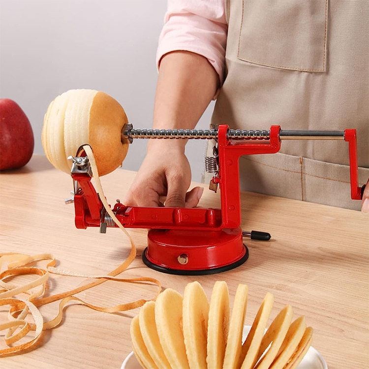 3 in 1 Multi-functional Fruit Peeling Slicing Stoning Peeler Machine(Red)  en 2023