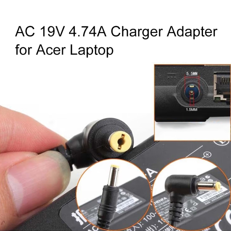Adaptateur de chargeur AC 19V 4.74A pour ordinateur portable Acer, embouts  de sortie: 5,5