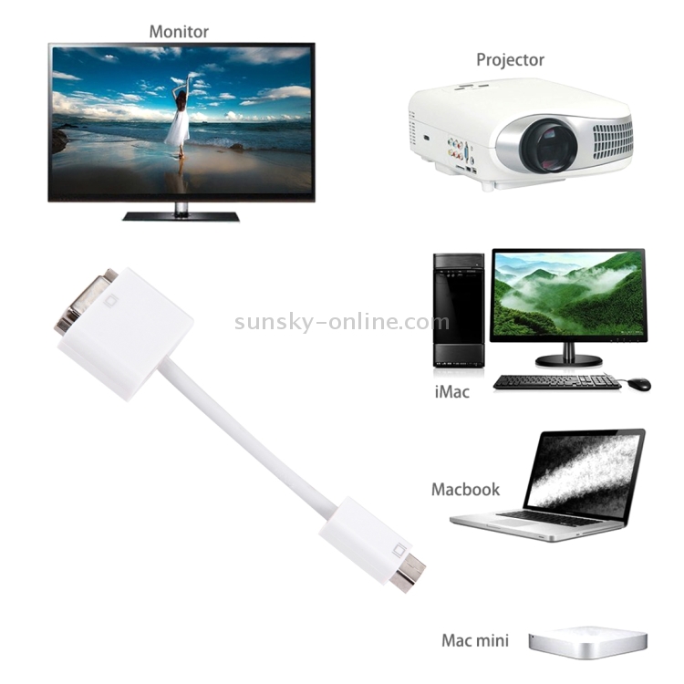 Mini DVI to DVI 24+1 Adapter for Macbook(White) Mini DVI to DVI 24+1 Adapter for Macbook(White)